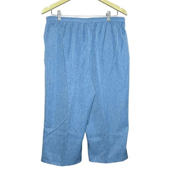 Kim Rogers Blue Short Sleeve Blouse Top Size L & Capri Shorts Size 16P 2 Piece - Picture 10 of 13